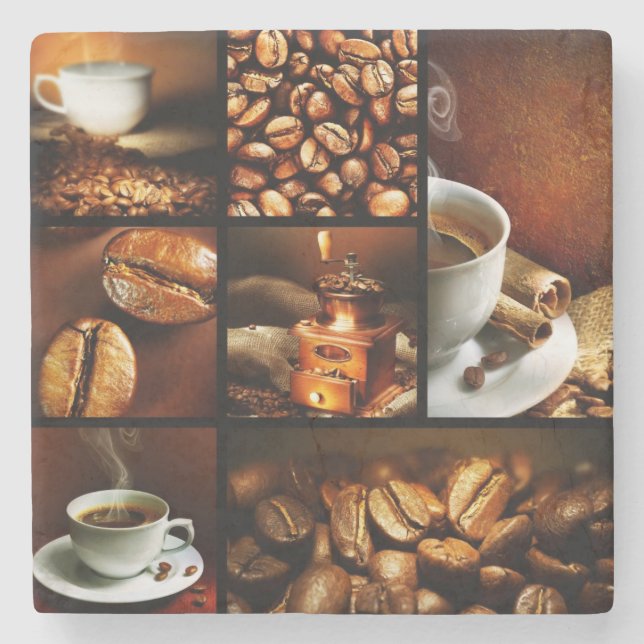 Dessous-de-verre En Pierre Collage 2 de café (Devant)