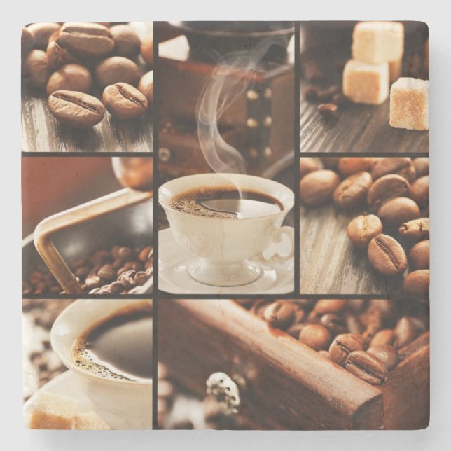 Dessous-de-verre En Pierre Collage de café (Devant)