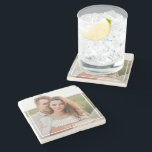 Dessous-de-verre En Pierre Collage de couple moderne photo et cadeau familial<br><div class="desc">Collage de couple moderne photo et cadeau familial minimal</div>