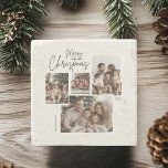 Dessous-de-verre En Pierre "Collage personnalisé de quatre photos de Noël Joy<br><div class="desc">Célébrez la saison avec ce Dessous de verre de collage personnalisé Joyeux Noël à quatre photos, un ajout élégant et fonctionnel à votre table de vacances. Doté d'un design festif avec espace pour quatre de vos photos préférées et d'un nom ou d'un message personnalisé, ce dessous de verre est parfait...</div>