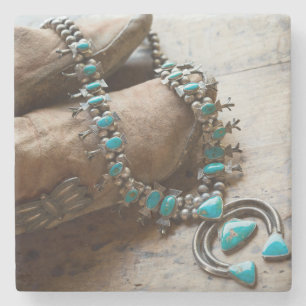 Dessous-de-verre En Pierre Collier à vendre, Père Noël Fe, Nouveau-Mexique