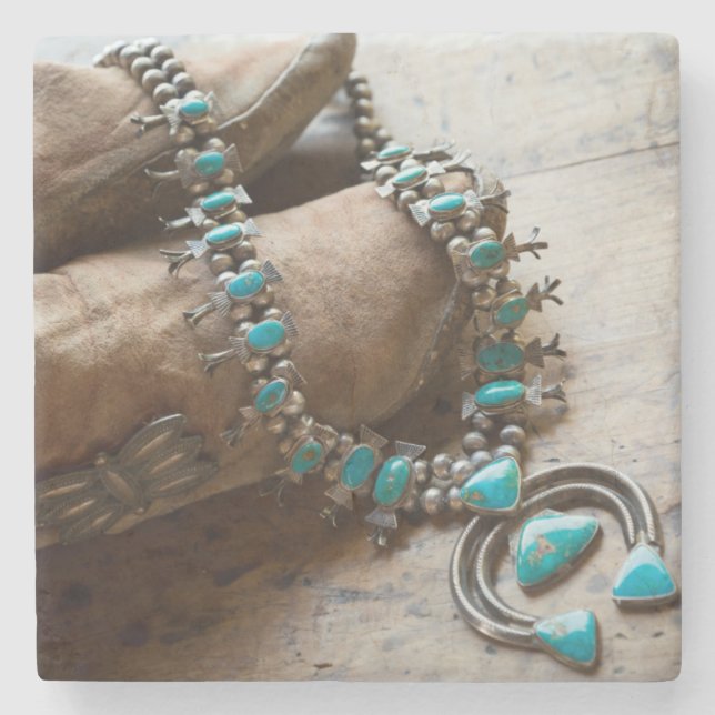 Dessous-de-verre En Pierre Collier à vendre, Père Noël Fe, Nouveau-Mexique. É (Devant)