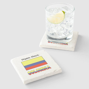 Dessous-de-verre En Pierre Colombie et Drapeau Colombien Personnalisés