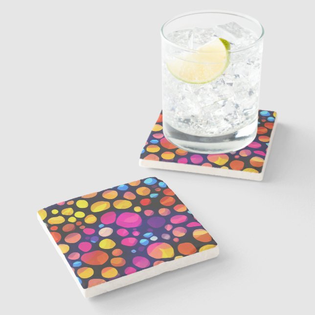 Dessous-de-verre En Pierre Coloré (Côté)