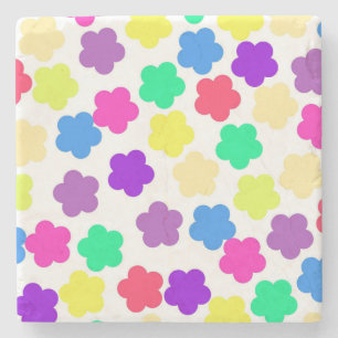 Dessous-de-verre En Pierre Coloré Gras Y2K Fleur sauvage Vibrant Décor de pri