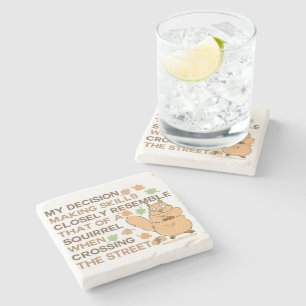 Dessous-de-verre En Pierre Compétences décisionnelles Humour d'écureuil