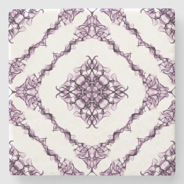 Dessous-de-verre En Pierre Conception de diamant fractal violet inspirée par  (Devant)