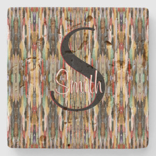 Dessous-de-verre En Pierre Conception de monogramme multicolore HAMbyWG