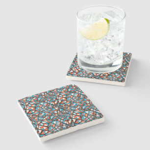 Dessous-de-verre En Pierre Conception de motif géométrique abstrait en mosaïq