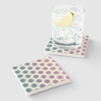 Dessous-de-verre En Pierre Conception de motifs floraux géométriques - Pop Ar