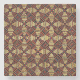 Dessous-de-verre En Pierre Conception de patchwork de cabane en rondins d'ana