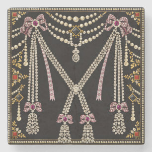 Dessous-de-verre En Pierre Conception inspirée de Marie Antoinette ornée de b
