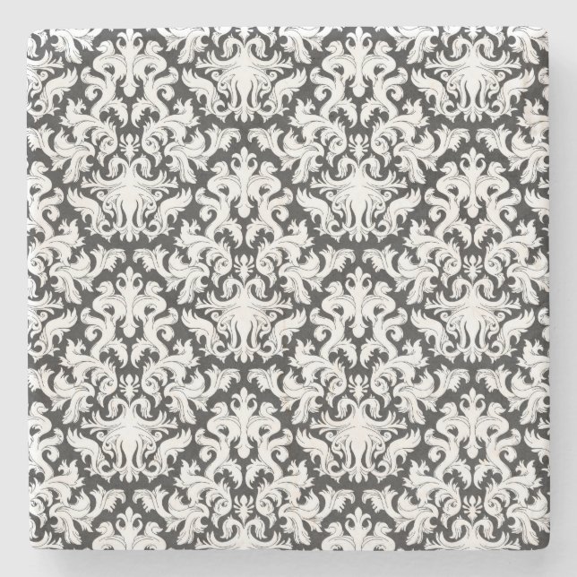 DESSOUS-DE-VERRE EN PIERRE CONCEPTION NOIRE ET BLANCHE (Devant)