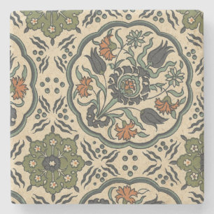 Dessous-de-verre En Pierre Conception persane florale décorative de tuile