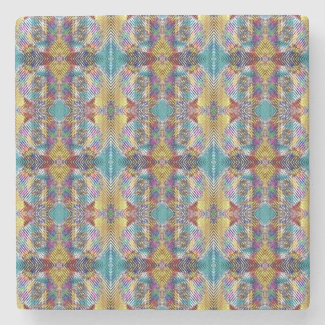 Dessous-de-verre En Pierre Conception quadrillée (Devant)