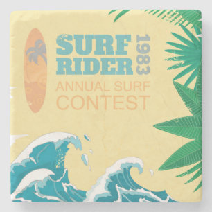 Dessous-de-verre En Pierre Concours 1983 de surf de cavalier de surf