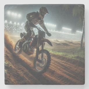 Dessous-de-verre En Pierre Concurrence MotoCross très Cool Rendu numérique