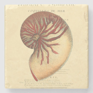 Dessous-de-verre En Pierre Conque rouge vintage Shell