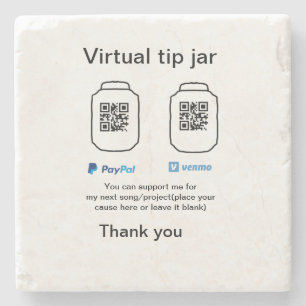 Dessous-de-verre En Pierre Conseil virtuel jar q r code argent don PayPal ven