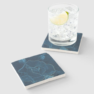 Dessous-de-verre En Pierre contour bleu rose