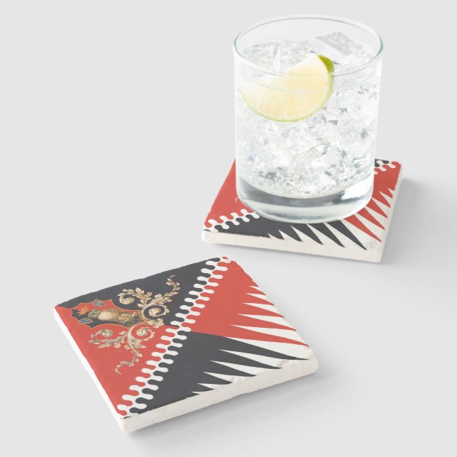 Dessous-de-verre En Pierre Contrada Priora della Civetta (Owl) Palio di Siena (Côté)