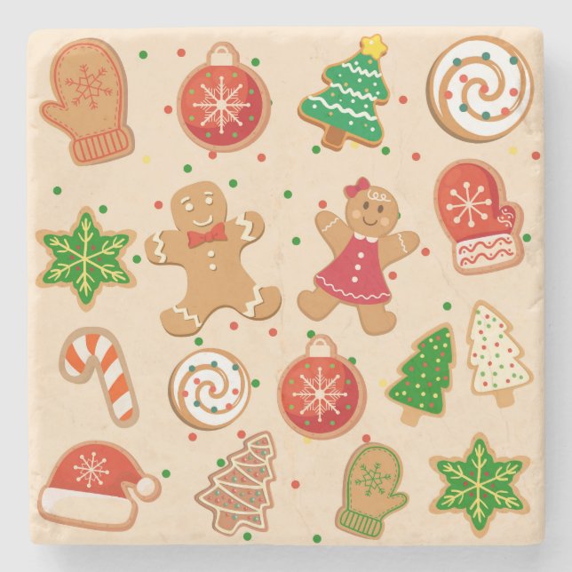 Dessous-de-verre En Pierre Cookies de Noël (Devant)