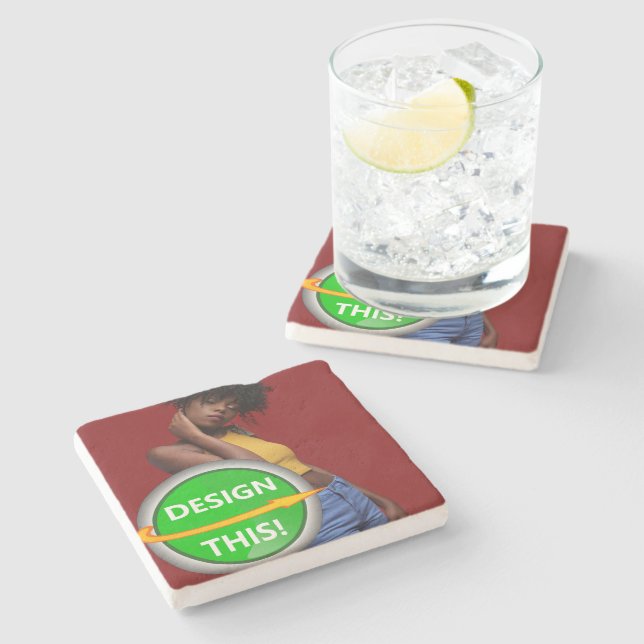Dessous-de-verre En Pierre COOL ! Dessous de verre en calcaire - Personnalisé (Côté)