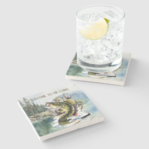 Dessous-de-verre En Pierre Cool lake house poisson de bienvenue