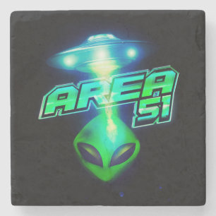 Dessous-de-verre En Pierre Cool Zone 51 Espace Alien