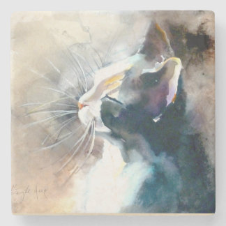 Dessous-de-verre En Pierre Copie de chat "faisant face à Sun"