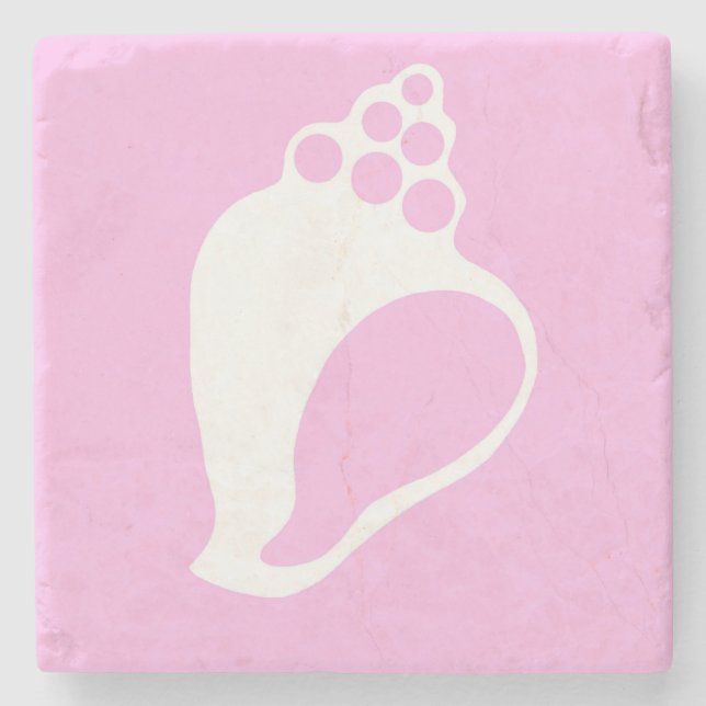 Dessous-de-verre En Pierre Coquille Rose (Devant)