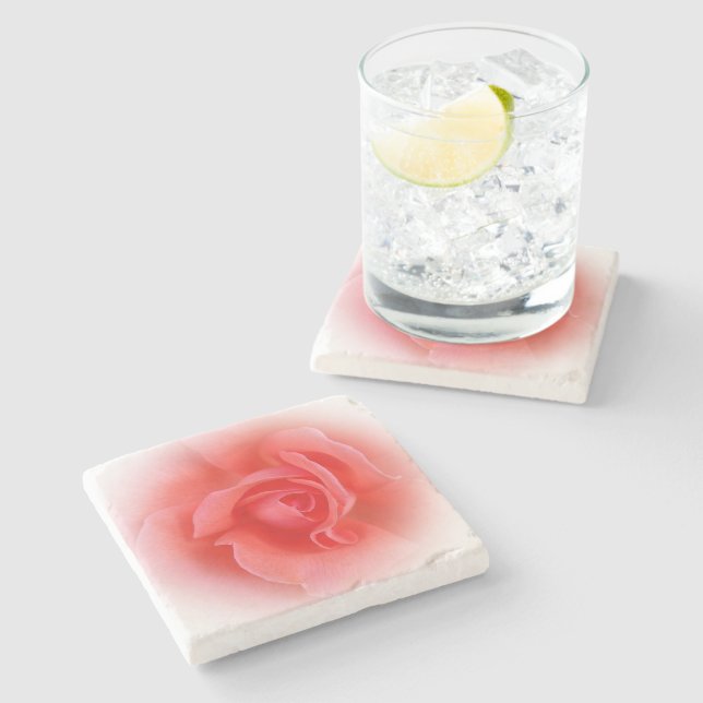 Dessous-de-verre En Pierre corail rose rose (Côté)