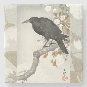 Dessous-de-verre En Pierre Corbeau Koson Oiseau Japonais Corbeau
