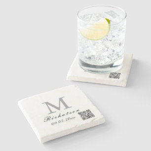 Dessous-de-verre En Pierre Cordon QR en marbre personnalisé simple