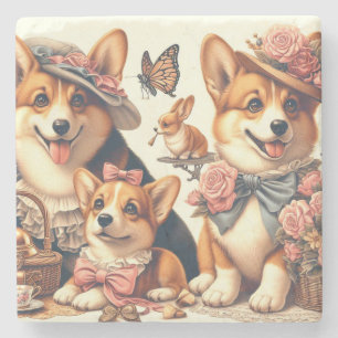 Dessous-de-verre En Pierre Corgi cardigan gallois Vintage