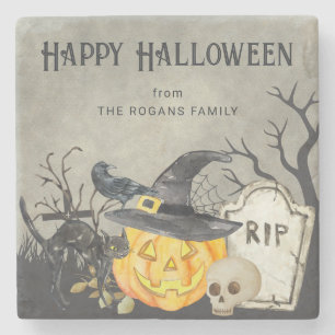 Dessous-de-verre En Pierre Costumes effrayants et cocktails Halloween
