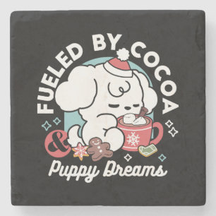 Dessous-de-verre En Pierre Cosy Puppy Dreams - Chocolat chaud et Noël