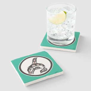 Dessous-de-verre En Pierre Côte Pacifique Nord-Ouest Haida art Killer Whale