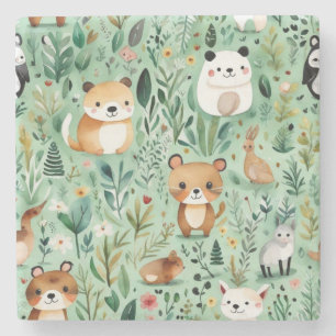 Dessous-de-verre En Pierre Cottage coeur fleuri campagne verdoyante décoratio