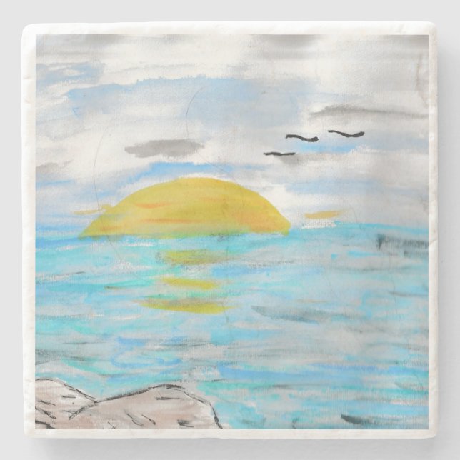 Dessous-de-verre En Pierre Coucher de soleil (Devant)