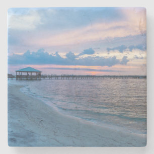 Dessous-de-verre En Pierre Coucher de soleil de Navarre Père Noël Rosa