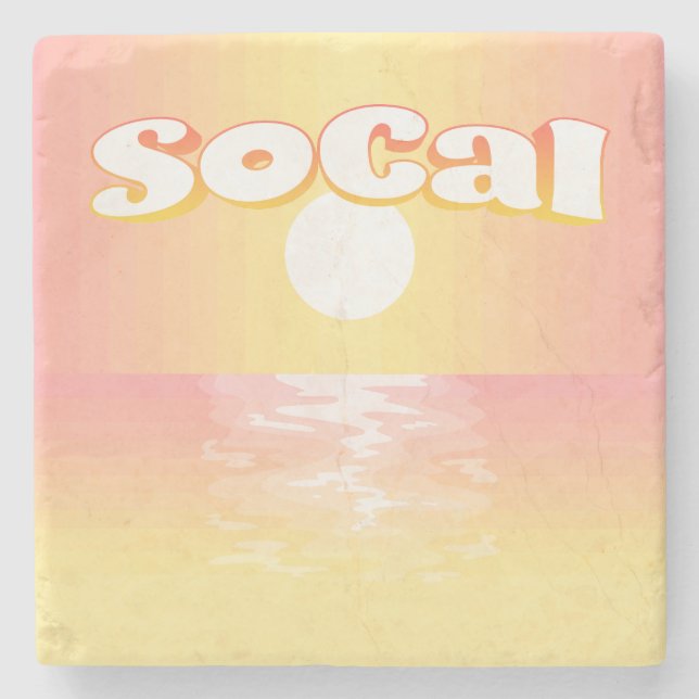 Dessous-de-verre En Pierre Coucher de soleil SoCal (Devant)