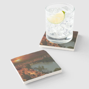 Dessous-de-verre En Pierre Coucher de soleil sur la rivière Murray en Austral