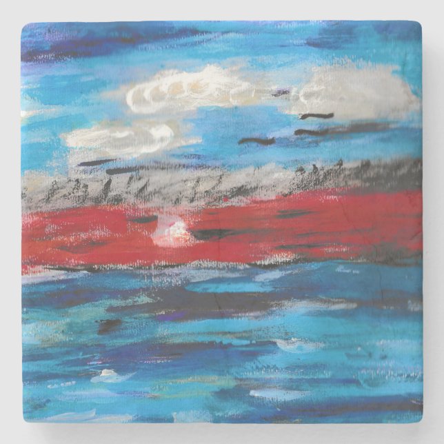 Dessous-de-verre En Pierre Coucher du soleil (Devant)