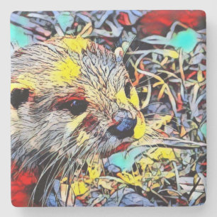Dessous-de-verre En Pierre Couleur - Otter