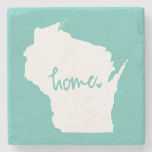 Dessous-de-verre En Pierre Couleur personnalisée du Wisconsin
