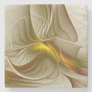 Dessous-de-verre En Pierre Couleurs de métaux précieux, art fractal abstrait