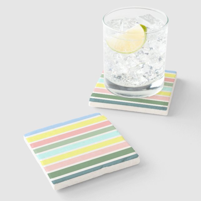 Dessous-de-verre En Pierre Couleurs des Bermudes (Côté)