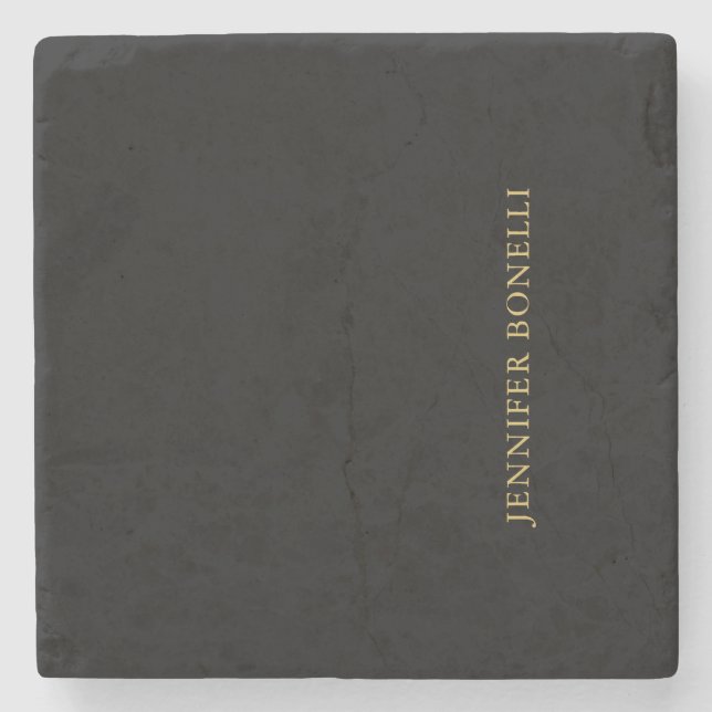 Dessous-de-verre En Pierre Couleurs d'or noir professionnel tendance moderne  (Devant)