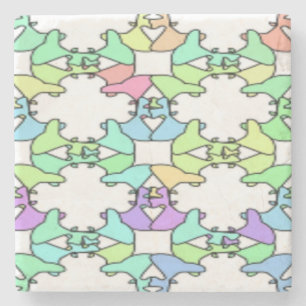 DESSOUS-DE-VERRE EN PIERRE COULEURS PASTEL